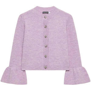 Mint Velvet Lilac Fluted Sleeve Cardigan